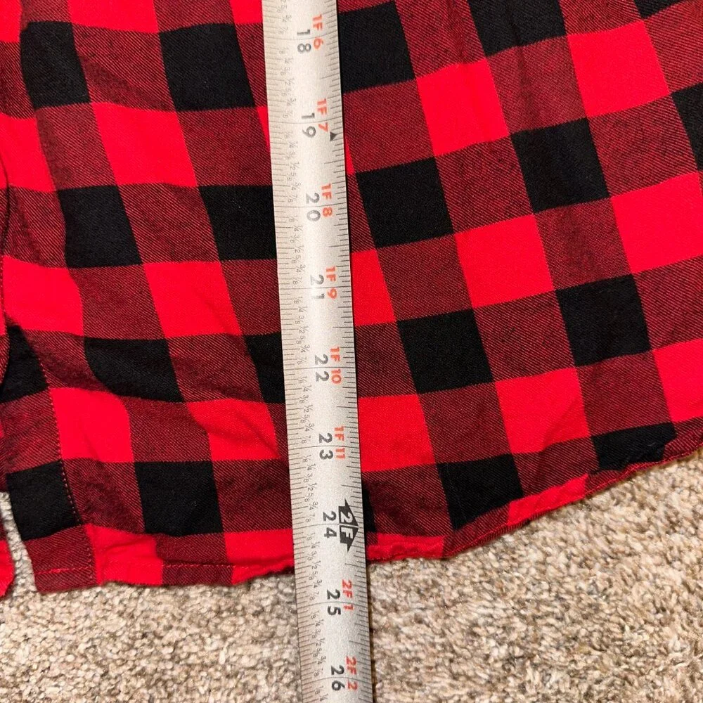 GAP KIDS red and black buffalo check button front DRESS size S 6/7